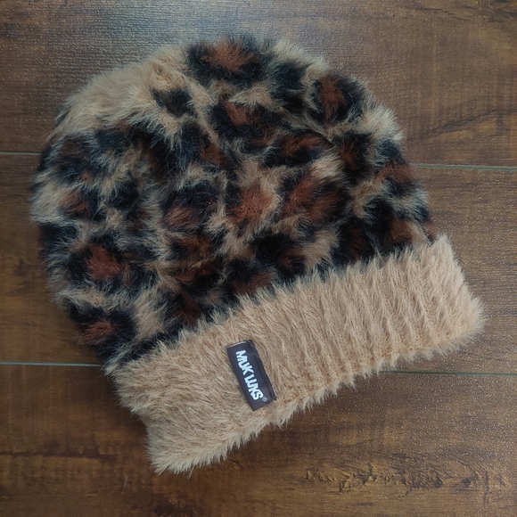 Muk Luks Accessories - Muk Luks Leopard Print Winter Beanie Hat